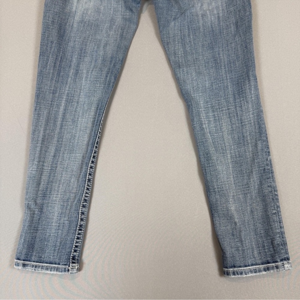 Miss Me Women's Distressed Blue Straight Leg Jeans - Picture 12 of 12